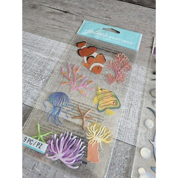 Sticker Lot Ocean Fish Sharks Dolphins Beach Scrapbooking 3D Stickers RARE #44 - Picture 6 of 8